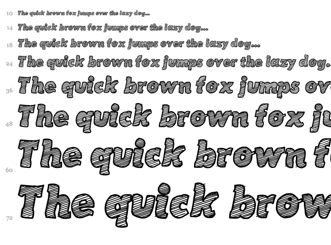 Sketch Coursive font waterfall